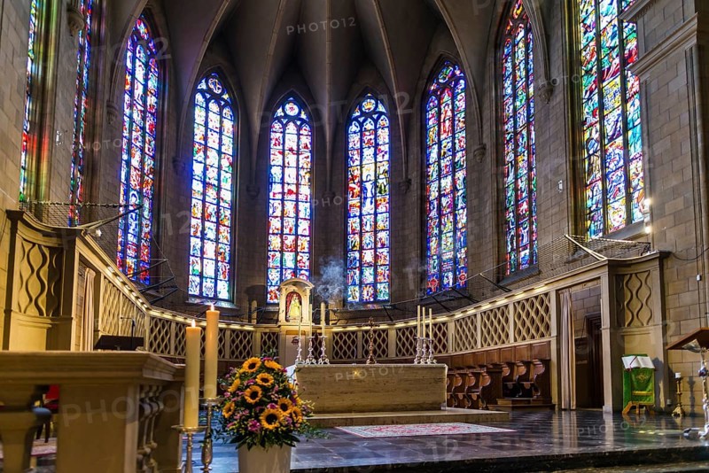 Interior view, Notre-Dame de Luxembourg Cathedral, Luxembourg City, Luxembourg, Luxembourg, Europe