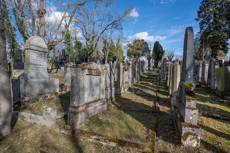 Old graves at the Israeli cemetery, inaugurated in 1882, Werner-von Siemens Str. 2, Würzburg, Lower Franconia, Bavaria, Germany, Europe