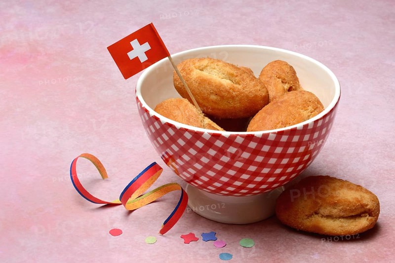 Schenkeli in a bowl, sweet pastry for the carnival season, Switzerland, Europe