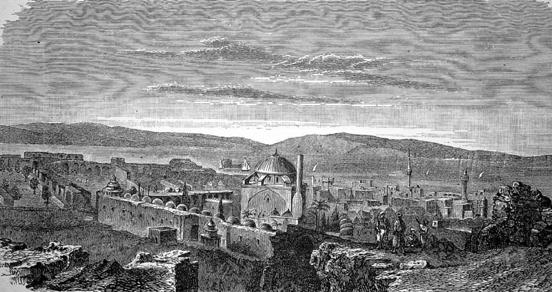 Acre or Akko, in antiquity also Ptolemais, Akers, Acre, Accho, Acco, Hacco and St. Jean d'Acre, an old harbour town in the northern district of Israel in Galilee, formerly Syria, 1880, Historical, digital reproduction of an original from the 19th century