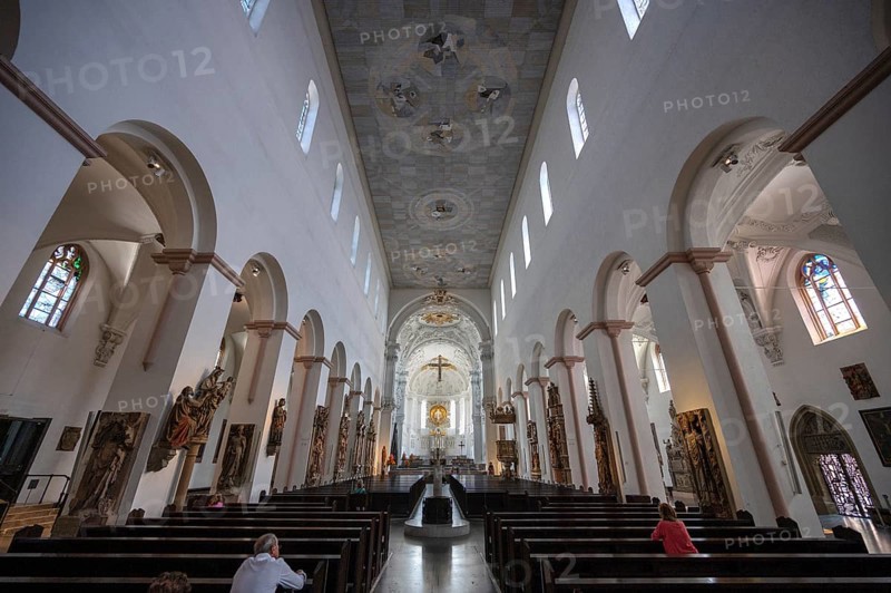 Interior of St Kilian's Cathedral, Würzburg, Lower Franconia, Bavaria, Germany, Europe