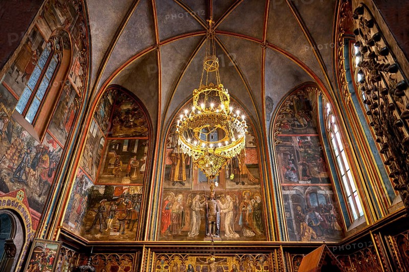 Prague castle, Gothic Metropolitan Cathedral of Saints Vitus, Wenceslas and Adalbert, Saint Wenceslas Chapel, Prague, Czech Republic, Europe