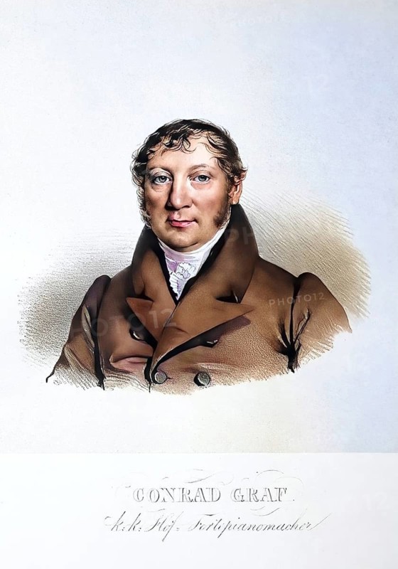 Conrad Graf, 17 November 1782, 18 March 1851, was a German-Austrian piano maker, Historic, digitally restored reproduction from a 19th century original, Record date not stated
