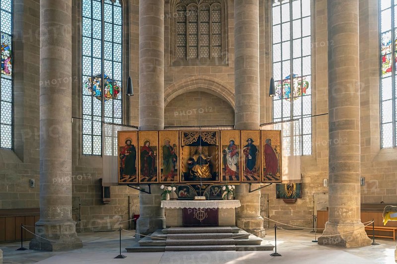 St Andrew's altar, probably by Michael Wohgemut, dating from around 1500, in St Andrew's Church, Weißenburg, Middle Franconia, Bavaria, Germany, Europe