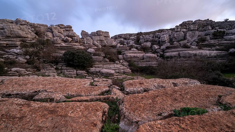 Bizarre limestone rock formations, El Torcal nature reserve, Torcal de Antequera, Malaga province, Andalusia, Spain, Europe