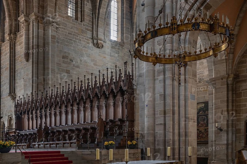 Choir stalls in Bamberg Cathedral Consecration 1237, Bamberg, Upper Franconia, Baysern, Germany, Europe