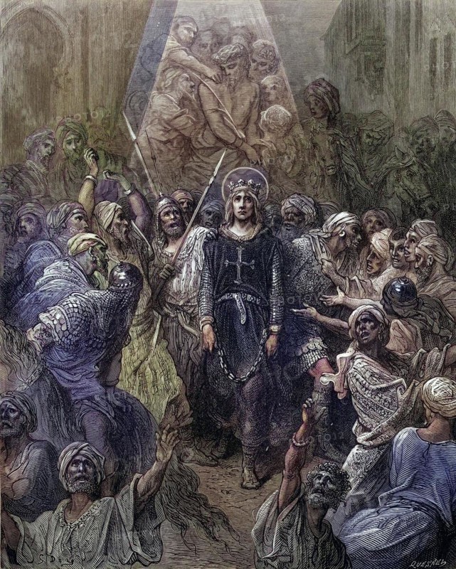 King Louis IX alias Saint Louis, captured in Egypt in 1250 during the seventh crusade, Historical, digitally restored reproduction from a 19th century original, Record date not stated