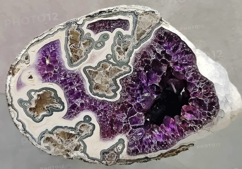Agate with pseudomorphs PSM, Idar-Oberstein, Rhineland-Palatinate, Germany, Europe