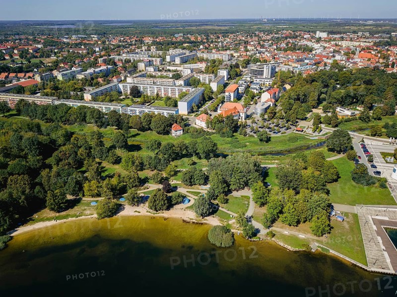 Senftenberg is a town in the south of Brandenburg on the lake of the same name. Bathing beach, Senftenberg, Brandenburg, Germany, Europe