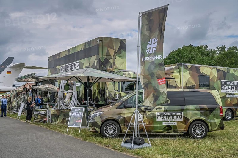 Bundeswehr pavilion, career base, recruitment, advertising, ILA 2024, International Aerospace Exhibition Berlin, Schönefeld, Brandenburg, Germany, Europe