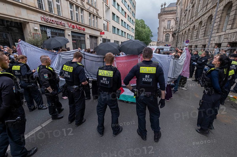 Germany, Berlin, 22 May 2024, Pro-Palestine demonstrators occupy HU building, social science institute of Berlin's Humboldt University, Europe