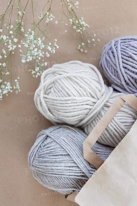 Knitting wool thread close up 8