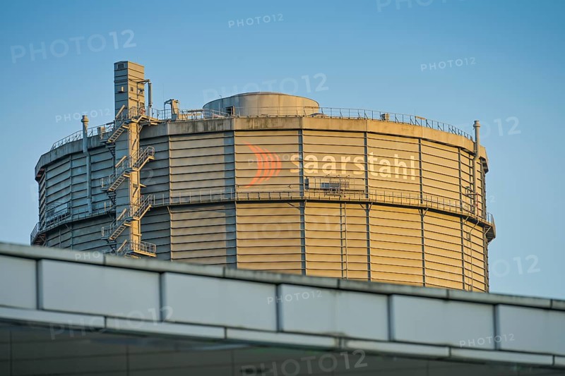Gasometer, Saarstahl LD steelworks, Völklingen, Saarland, Germany, Europe