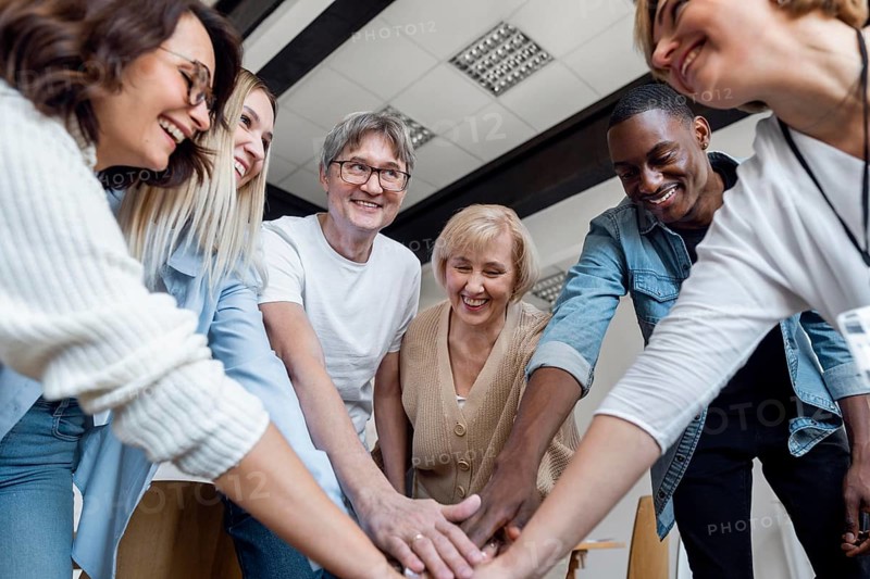 Business people being team