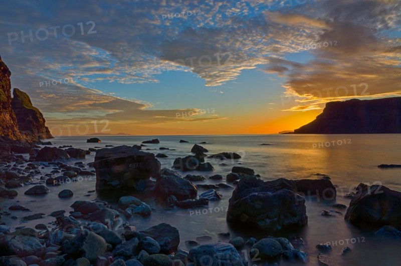 Talisker Bay on the Isle of Skye after sunset