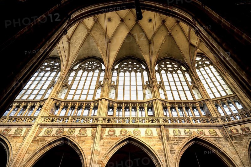Prague castle, Gothic Metropolitan Cathedral of Saints Vitus, Wenceslas and Adalbert, Ceiling, Prague, Czech Republic, Europe