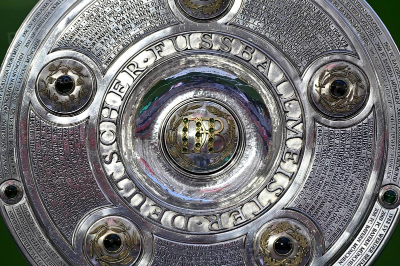 Bundesliga Meisterschale, cup, trophy, detail, close-up, Allianz Arena, Munich, Bavaria, Germany, Europe