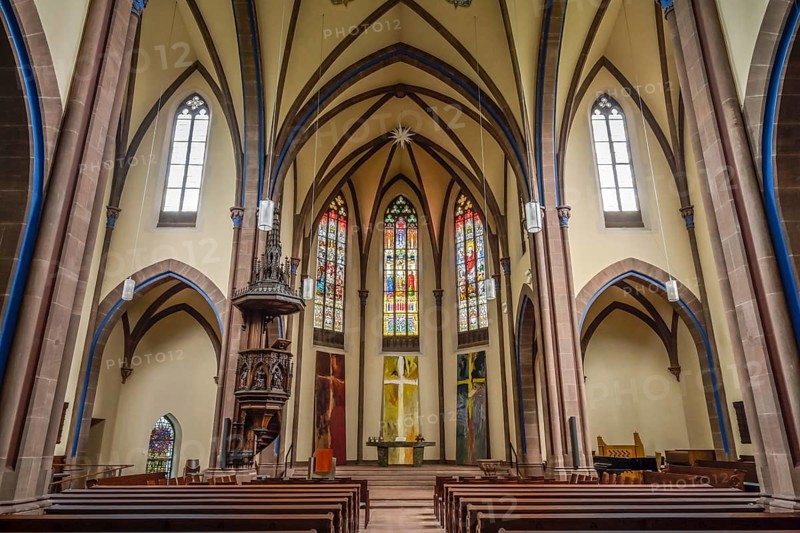 Evangelical City Church, Poststrasse, Offenburg, Baden-Württemberg, Germany, Europe