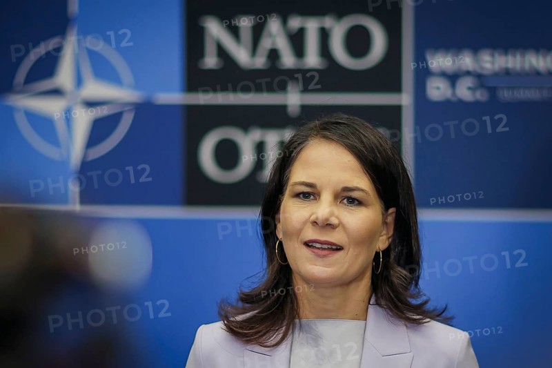 Annalena Bärbock (Alliance 90/The Greens), Federal Foreign Minister, gives a press briefing on the sidelines of the NATO summit in Washington. Washington, 11.07.2024
