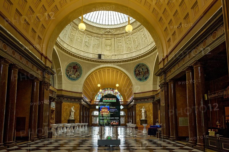 Foyer of the Wiesbaden spa hotel with casino, Kurbad Wiesbaden, Hesse, Germany, Europe