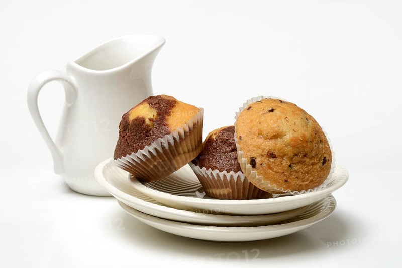 Chocolate muffins, chocolate muffins on a plate