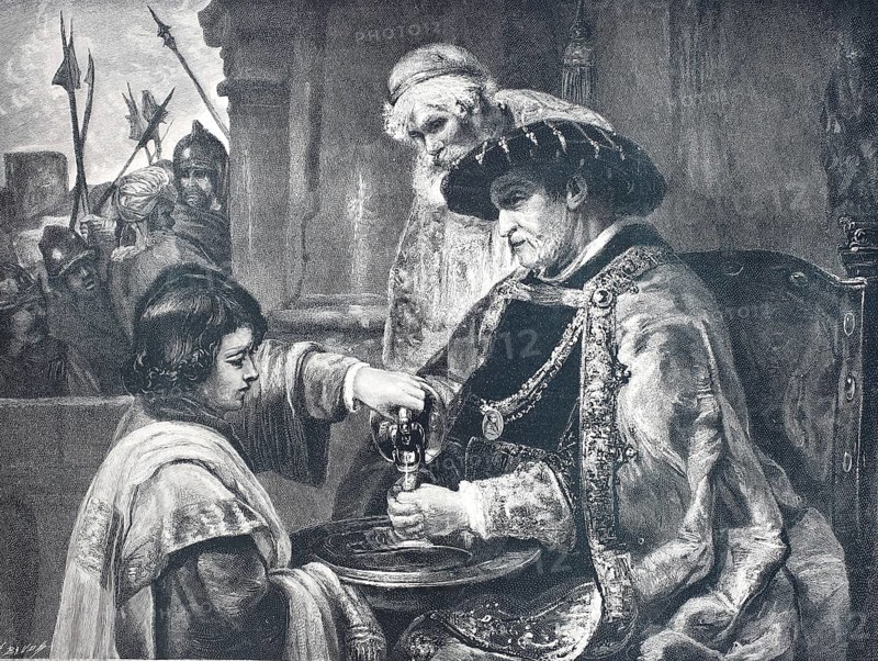 Pontius Pilate, I wash my hands in innocence, Bible, old testamant, Psalm 26, 1880, reproduction of an original, around 1900, historical