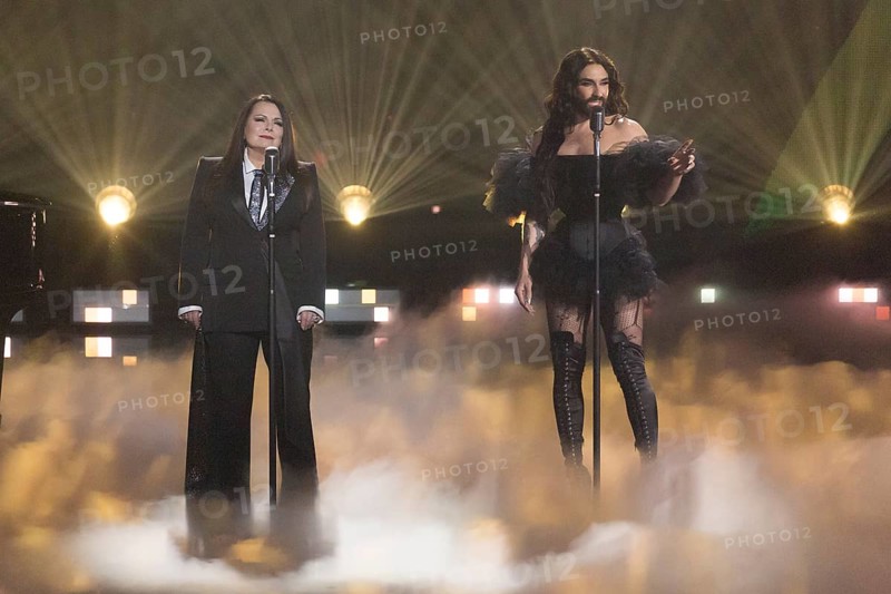 Marianne Rosenberg and Conchita Wurst at the Beatrice Egli Show in Studio Berlin Adlershof on 08.04.2025. The broadcast will take place on Easter Saturday, 19 April 2025, 8:15 pm, on Ersten