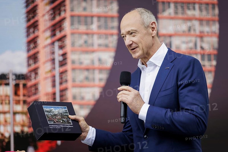 Roland bush, CEO of Siemens AG, pictured at the laying of the foundation stone for Siemensstadt Square in Berlin, 25 June 2024