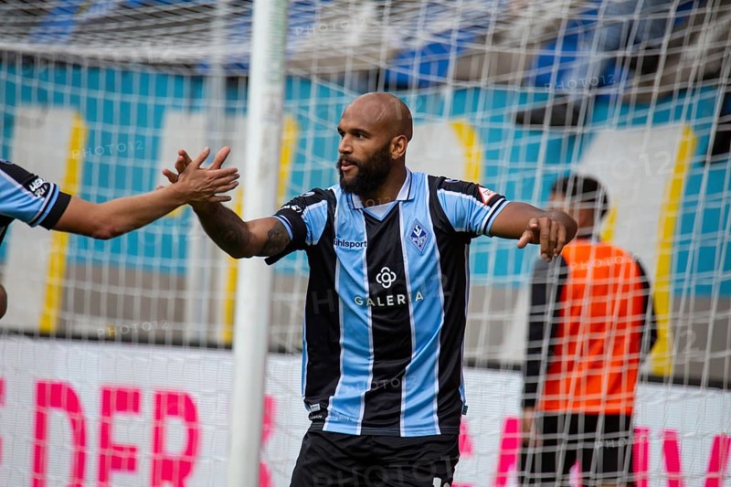 Football 3rd division, season 2024/25, matchday 8: Waldhof Mannheim vs Rot-Weiß Essen. Picture: Terrence Boyd after his winning goal to make it 1:0