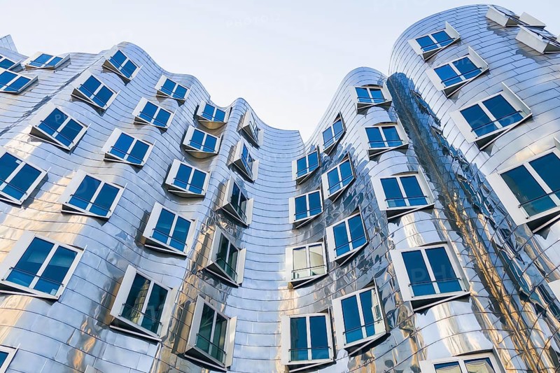 Building, Frank O. Gehry, Media Harbour, Harbour, Düsseldorf, North Rhine-Westphalia, Germany, Europe