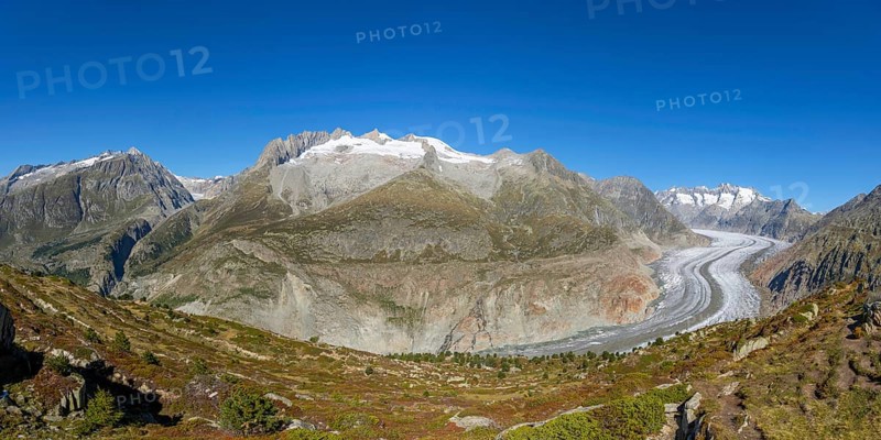 Aletsch glacier, glacier tongue, panorama, climate change, decline, global warming, ice, global climate, tourism, Aletsch Arena, Valais, Switzerland, Europe