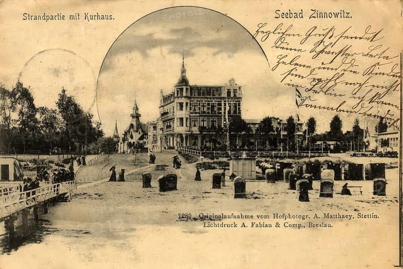 Historical postcard, picture postcard, Baltic resort Zinnowitz, Mecklenburg-Vorpommern, Germany, digitally enhanced reproduction of an original from around 1900, picture postcard, Europe