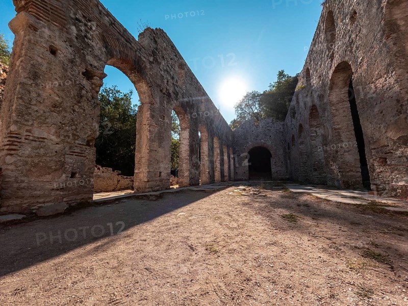 The Great Basilica in the archaeological ruins of Butrint or Butrinto National Park in Albania