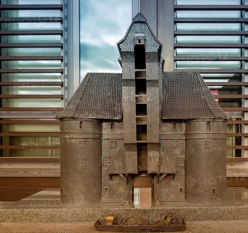 Miniature model of the medieval harbour crane of Gdansk, Poland, Europe