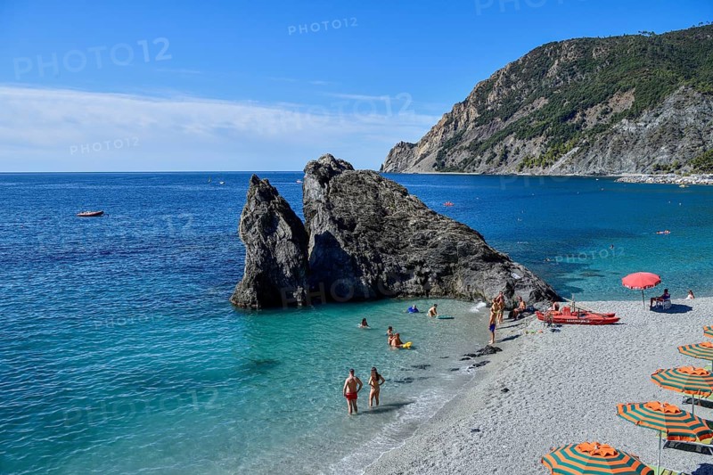 Monterosso Beach, Spiaggia di Fegina, Cinque Terre, Province of La Spezia, Liguria, Italy, Europe