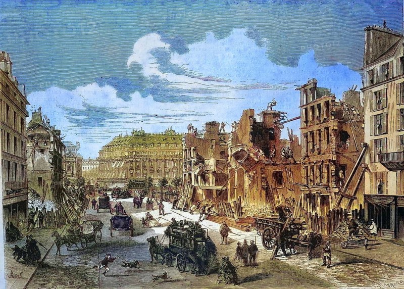 Paris, 1868, Demolition of the Capuchin Convent in the Rue de la Paix, France, Historic, digitally restored reproduction of a 19th century original, exact original date unknown, Europe