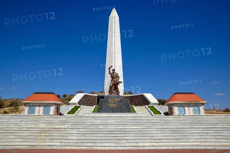 Obelisk on the National Heroes Acre, War Memorial of the Republic of Namibia, Auas Mountains, near Windhoek, Khomas Region, Namibia, Africa