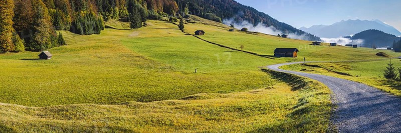 Wiesstädl on Lake Gerold, Werdenfelser Land, Upper Bavaria, Bavaria