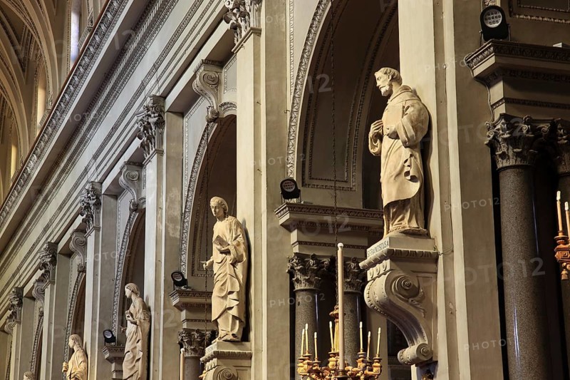 City of Palermo, in the Cathedral Maria Santissima Assunta, figures of saints in the nave, UNESCO World Heritage Site, Sicily, Italy, Europe
