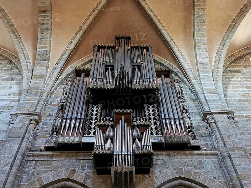 Organ from 1976, Cathedral of St. Peter and St. George, Bamberg Cathedral, Bamberg, Upper Franconia, Bavaria, Germany, Europe
