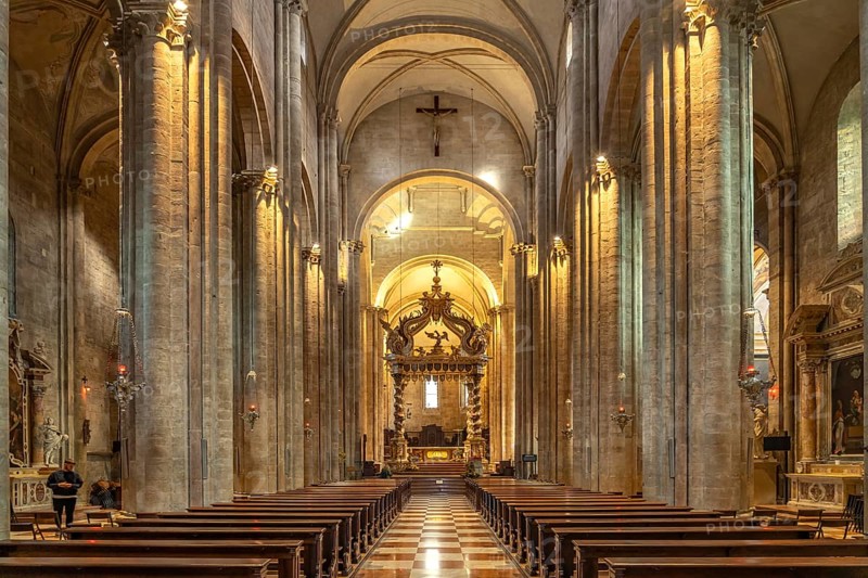 Interior of the Cathedral of Trento or Cathedral of San Vigilio, Trento, Trentino, Italy, Europe