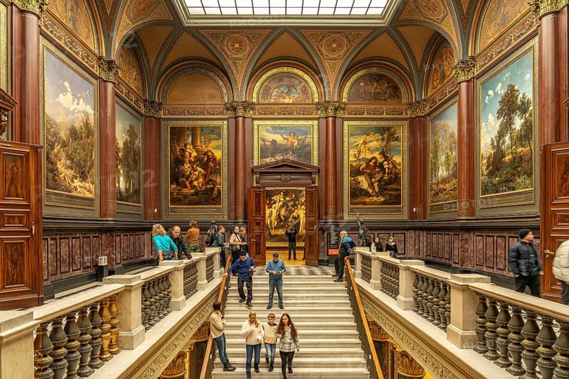 Interior of the Hamburger Kunsthalle, Hamburg, Germany, Europe