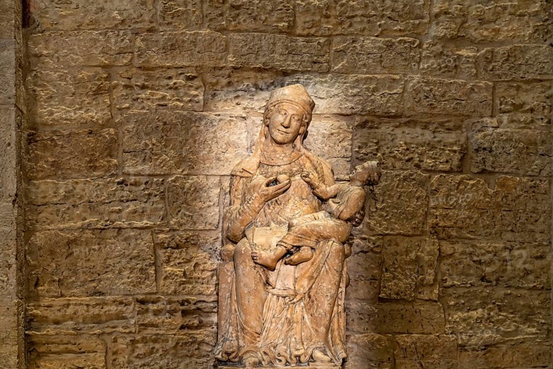 The figure of the Madonna degli annegati in Trento Cathedral or San Vigilio Cathedral, Trento, Italy, Europe