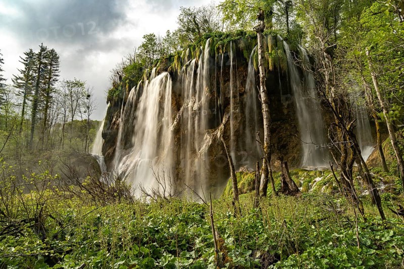 The Veliki Prstavac waterfall in Plitvice Lakes National Park, Croatia, Europe