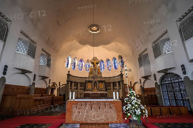 Chancel of St Otto's Church, built from 1912 to 1914 in Art Nouveau style, Siechenstraße 61, Bamberg, Upper Franconia, Bavaria, Germany, Europe
