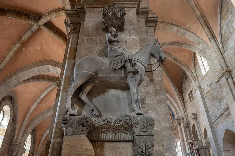 Sculpture of the Bamberg Rider, created in the first half of the 13th century, Bamberg Cathedral consecration 1237, Upper Franconia, Baysern, Germany, Europe