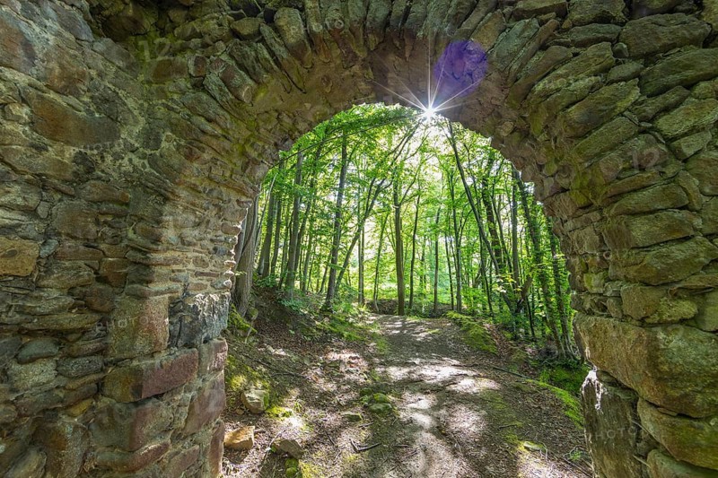 Ruins of the former Körse hilltop castle in Kirschau, Upper Lusatia, Saxony, Germany, Europe