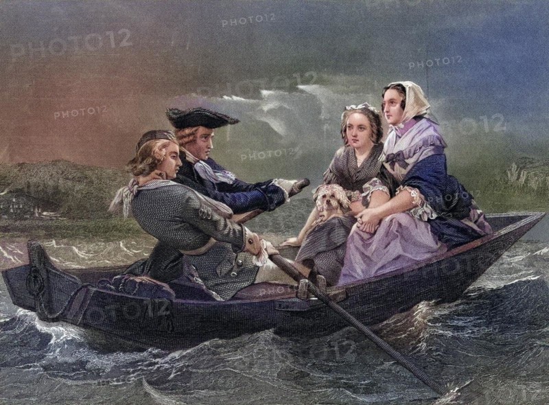 Lady Harriet Ackland on way to visit camp of General Gates After Alonzo Chappel from Life and Times of Washington Volume 1, published 1857, Lady Harriet Ackland on way to visit camp of Geneal Gates After Alonzo Chappel from Life and Times of Washington Volume 1 published 1857, Historic, digitally restored reproduction from a 19th century original, Record date not stated
