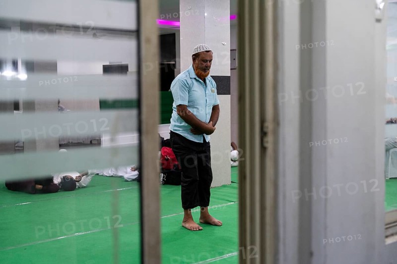 Hajj pilgrim offer prayers Hajj Musafir Khana before leaving to the airport, in Guwahati, India on 3 May 2025