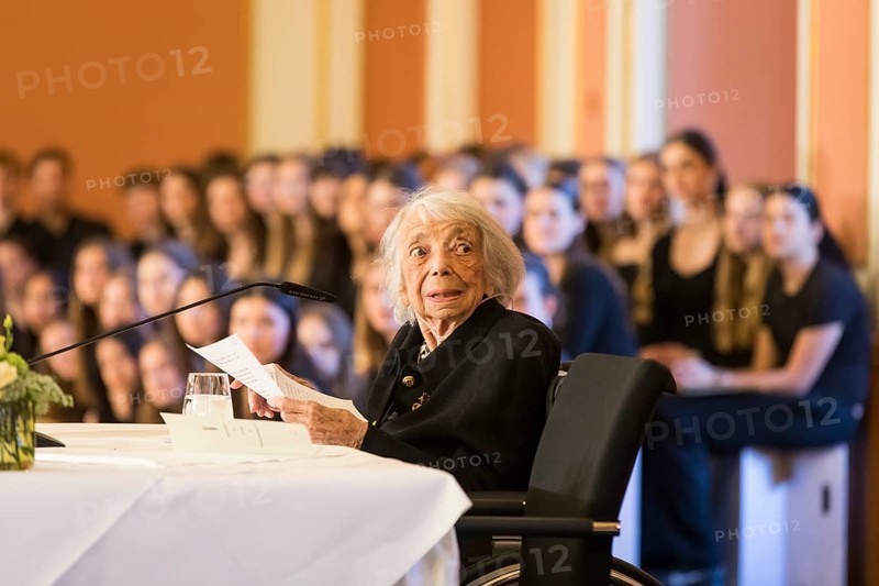 Margot Friedländer, Holocaust survivor and honorary citizen of the city of Berlin, at a reading as part of the commemorative event organised by the Senate and Berlin House of Representatives to mark the 80th anniversary of the end of the Second World War, Berlin, 7 May 2025